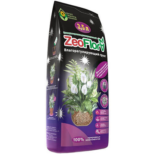 Влагорегулирующий грунт ZeoFlora («ЦеоФлора») для выращивания растений в условиях недостатка света 